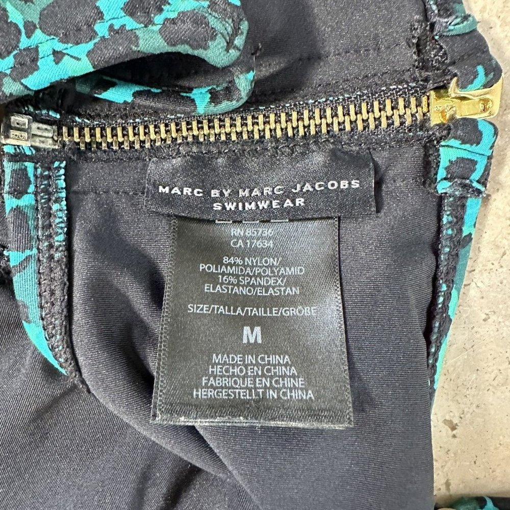 Marc by Marc Jacobs Cheetah Swim Bikini Top  Medium Teal Black - Picture 8 of 8
